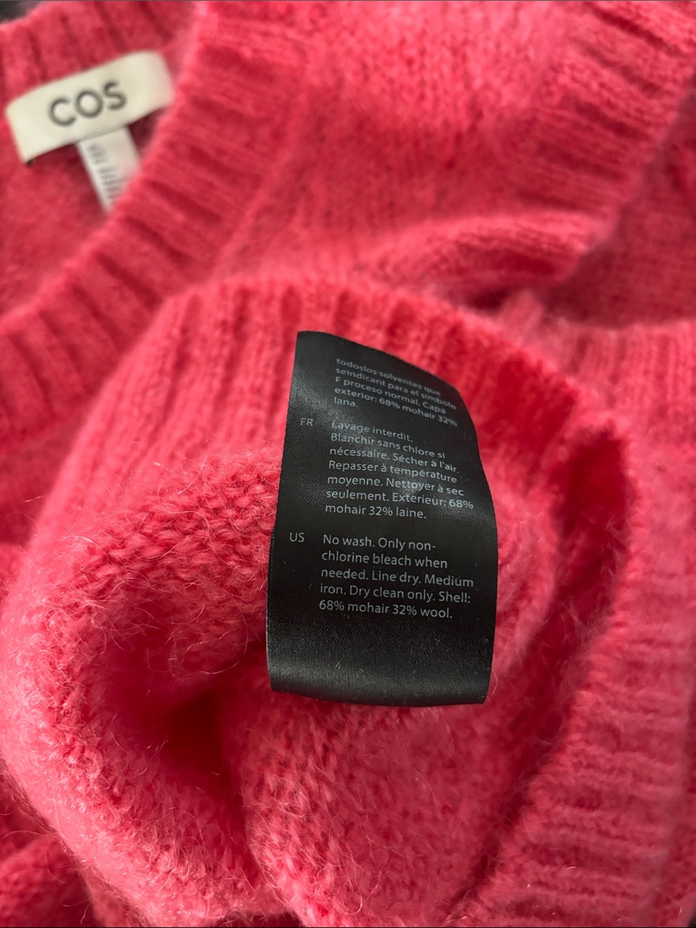 COS Bright Pink Mohair-Blend Sleeveless Sweater Vest - Picture 5 of 8